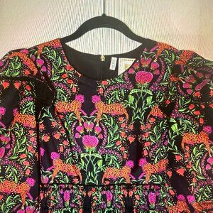 Emily Mccarthy Iris dress in lounging leopard print